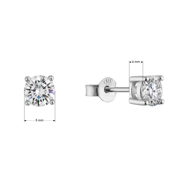 Stříbrné náušnice ELEN 11M00007 moissanite