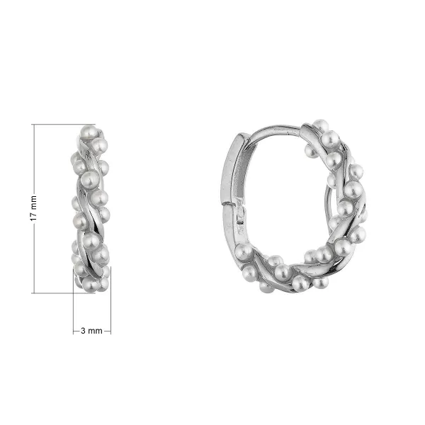 Stříbrné kruhy s perličkami 11810.1