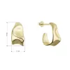 Pozlacené stříbrné náušnice s elegantními liniemi 61111