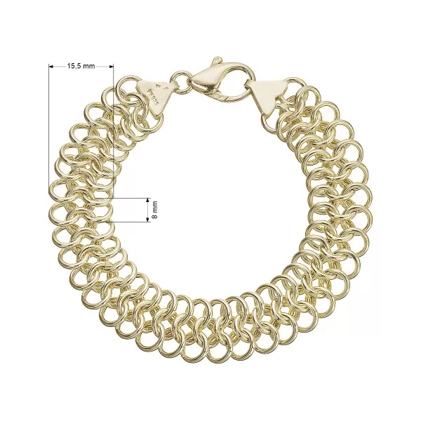 Propletený náramek z pozlaceného stříbra 73063