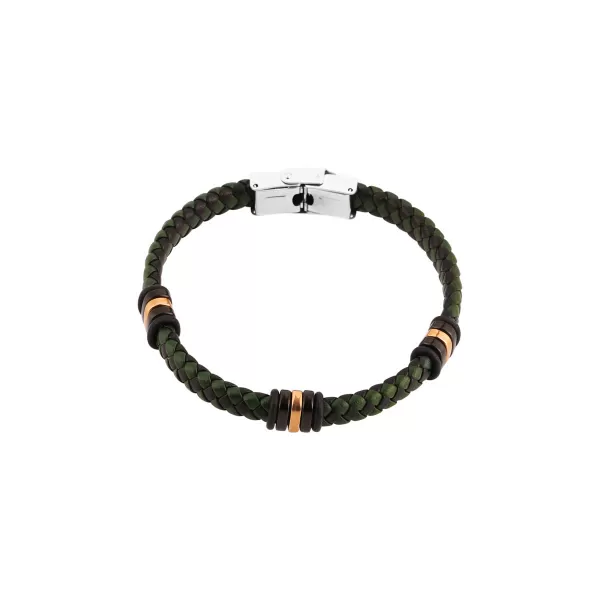 Pánský náramek 43088.3 černý/zelený