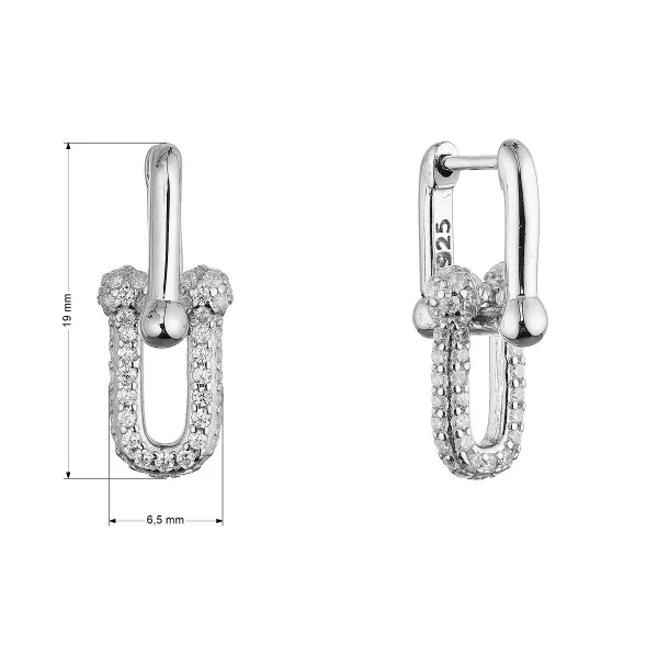 Stříbrné náušnice elegantní uzle se zirkony 11660.1