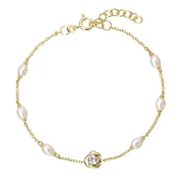 Pozlacený náramek s říčními perlami 23032.1
