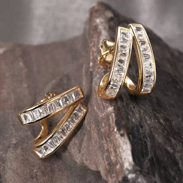 Pozlacené náušnice se zirkony 11772.1