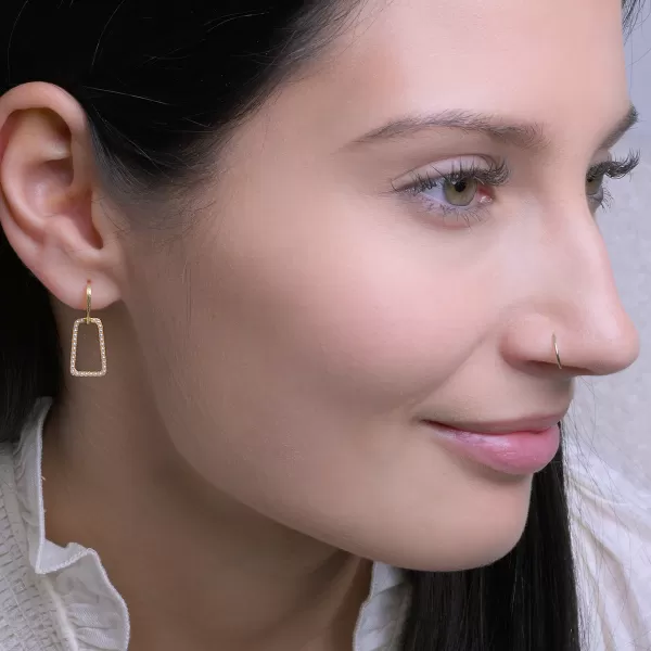 Pozlacené visací náušnice obdélníky 11811.1