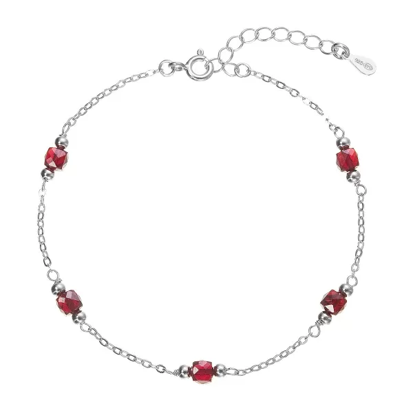 Stříbrný náramek s granáty 13111.3