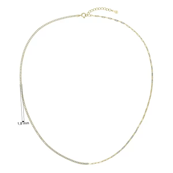 Pozlacený náhrdelník se zirkony 12173.1