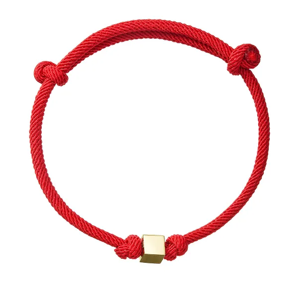 Kabbalah náramek se zlatou kostičkou červený 93T00100 red