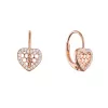 Pozlacené stříbrné náušnice srdíčka 11715.1 rose gold