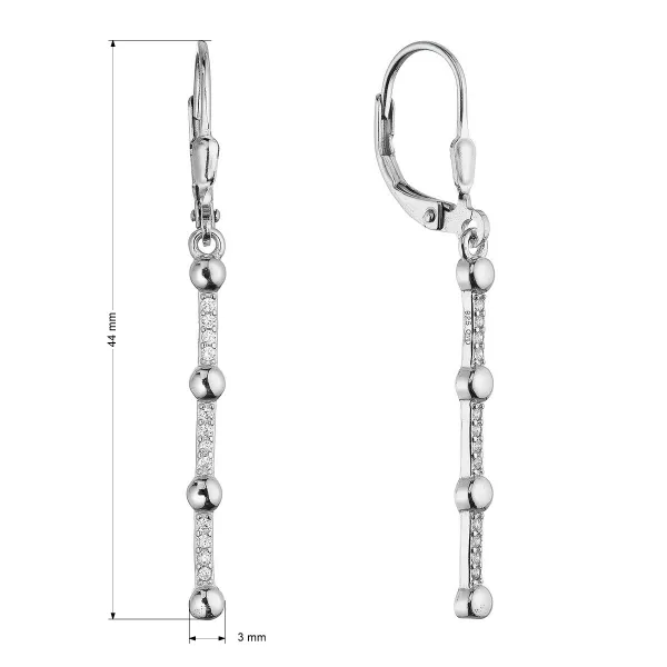 Stříbrné náušnice visací dlouhé 11698.1