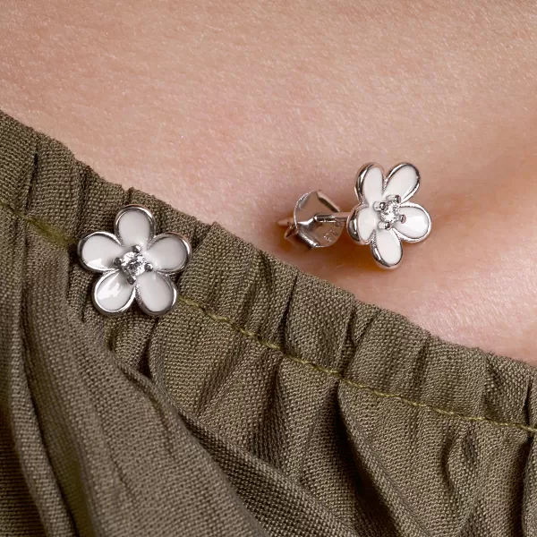 Stříbrné náušnice kytičky 11753.1