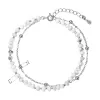 Stříbrný dvojitý náramek s bílými howlity 13115.1
