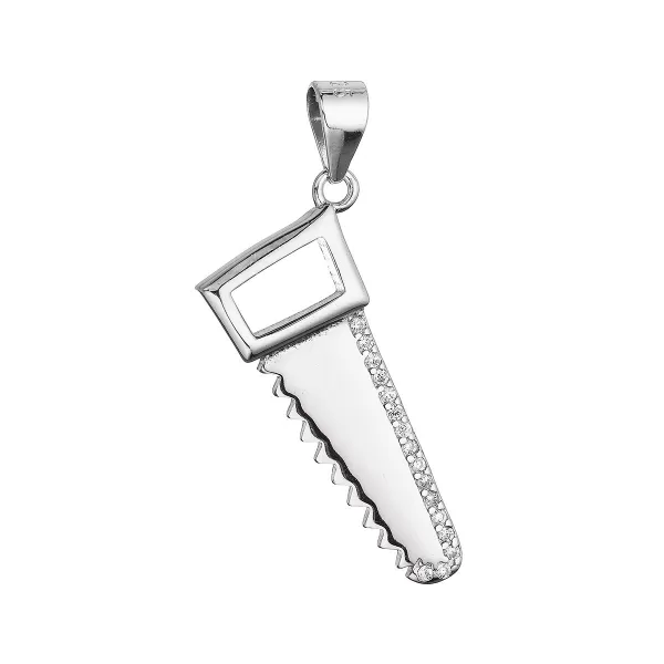 Stříbrný přívěsek ruční pila 14059.1 crystal