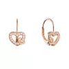 Pozlacené stříbrné náušnice propletená srdíčka 11718.1 rose gold