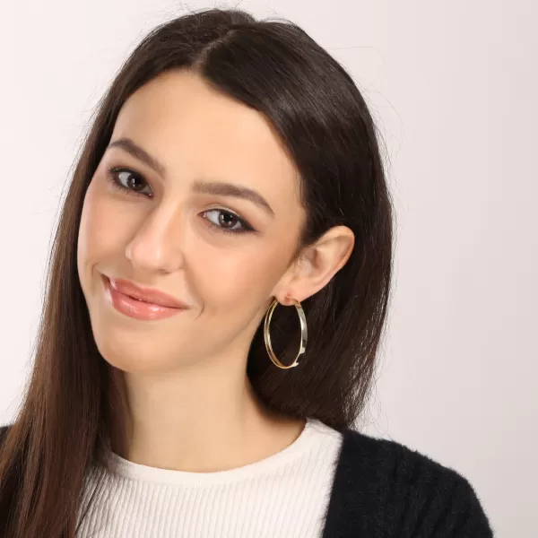 Stříbrné pozlacené náušnice kruhy 61068