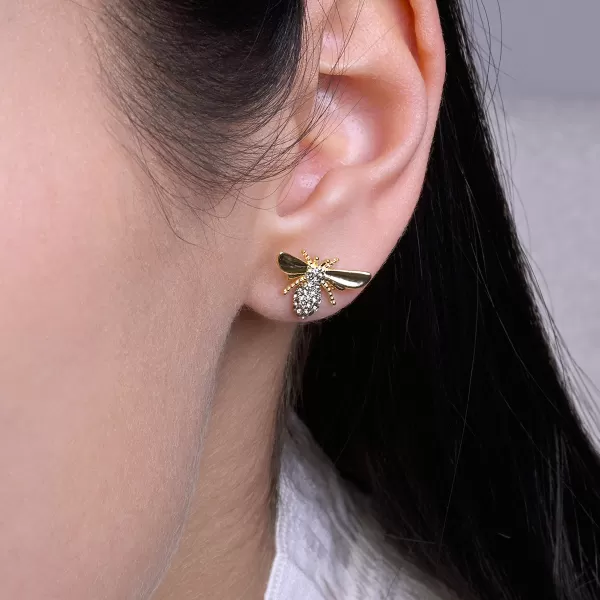 Pozlacené náušnice včelky 11757.1