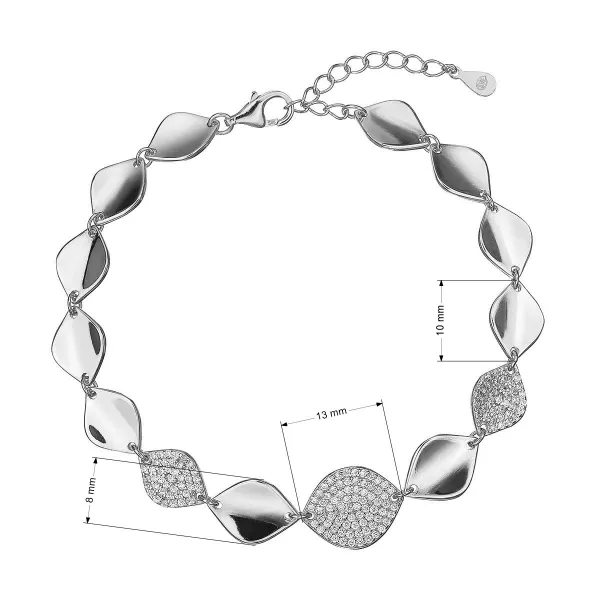Stříbrný náramek s jemnými lesklými články 13106.1
