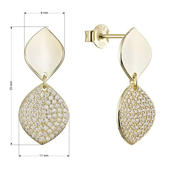 Pozlacené náušnice dvojité kapky 11788.1