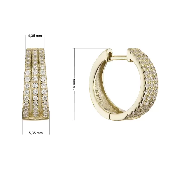 Pozlacené kruhy se zirkony 11769.1