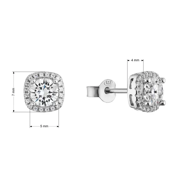 Stříbrné náušnice AIRA 11M00004 moissanite