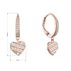 Pozlacené stříbrné náušnice se zavěšeným srdíčkem 11720.1 rose gold