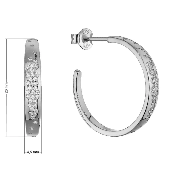Stříbrné náušnice kruhy se zirkony 11774.1