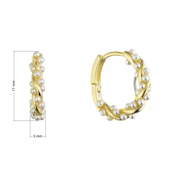 Pozlacené kruhy s perličkami 11810.1