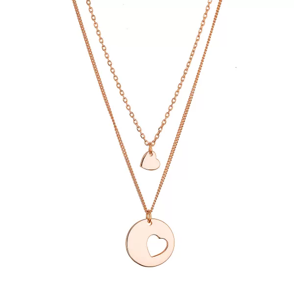 Pozlacený stříbrný set náhrdelníků pro maminku a dceru 62047 rose gold