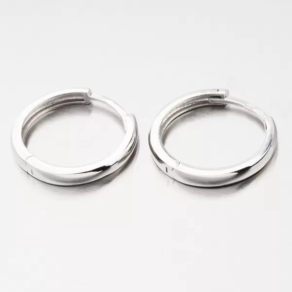 Dámské náušnice bílé zlato 585 kruhy 18 mm 12R-737