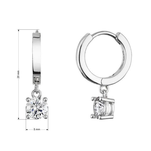 Stříbrné náušnice IRIS 11M00012 moissanite 2ct