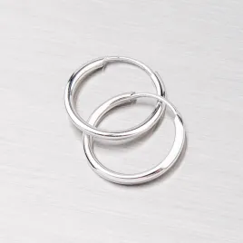 Dámské náušnice bílé zlato 585 kroužky 13 mm 12-141