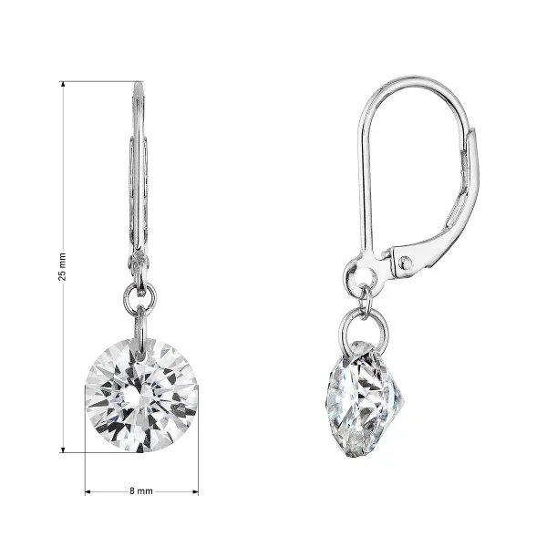 Stříbrné náušnice VIKA 11M00011 moissanite 4ct