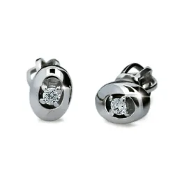 Dámské náušnice bílé zlato 585/000 přírodní diamant 0.066 ct G/SI DF1676