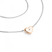 Náhrdelník srdce s diamantem 140019-NH01-BCV-DIA