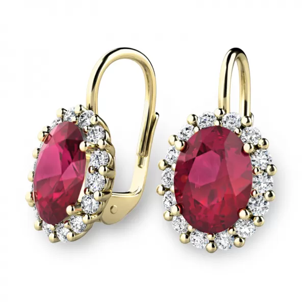 Luxusní náušnice s rubíny a diamanty 140029-ZL-DIA-RUB