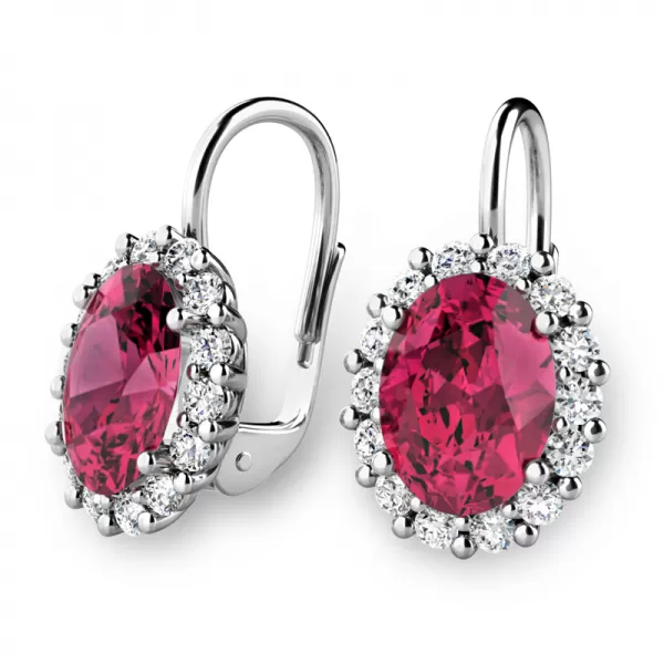Luxusní náušnice s turmalíny a diamanty 140029-B-DIA-TUR