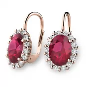 Luxusní náušnice s rubíny a diamanty 140029-CV-DIA-RUB