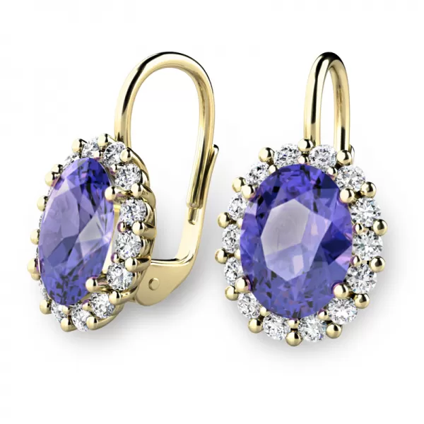 Luxusní náušnice s tanzanity a diamanty 140029-ZL-DIA-TAN