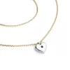 Náhrdelník srdce s diamantem 140019-NH02-ZLB-Black