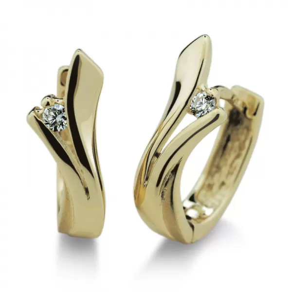 Dámské náušnice bílé zlato 585/1000 přírodní diamant 0.060 ct G/SI DF1795