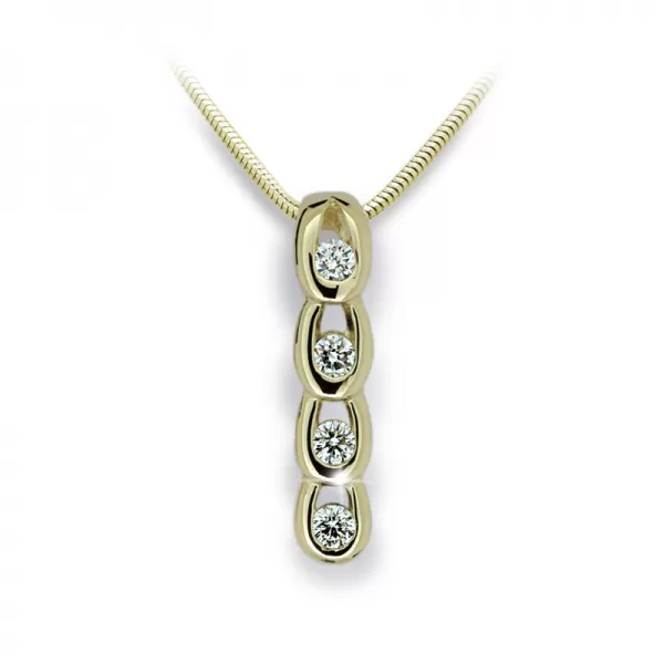 Dámský přívěsek bílé zlato 585/000 přírodní diamant 0.120 ct G/SI DF1683