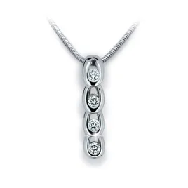 Dámský přívěsek bílé zlato 585/000 přírodní diamant 0.120 ct G/SI DF1683