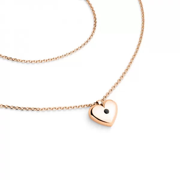 Náhrdelník srdce s diamantem 140019-NH02-CV-Black
