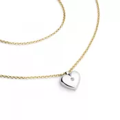 Náhrdelník srdce s diamantem 140019-NH02-ZLB-DIA