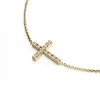 Zlatý náhrdelník s křížem a diamanty 140018-NH01-ZL-DIA