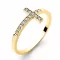 Dámský prsten žluté zlato 585/1000 přírodní diamant G/SI kříž 140032-ZL-DIA
