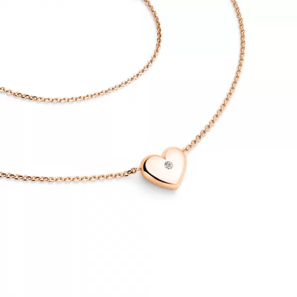 Náhrdelník srdce s diamantem 140019-NH01-CV-DIA