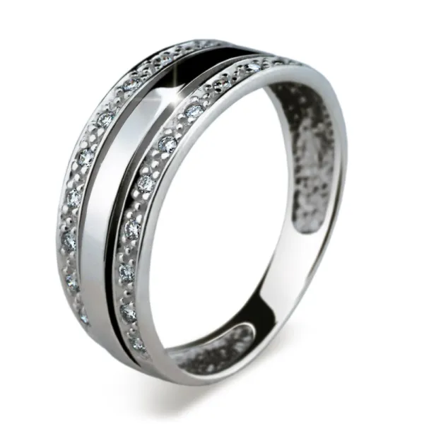 Dámský prsten zlato 585/1000 s přírodními diamanty 0,176ct, G, Si, DF-1773-B-DIA