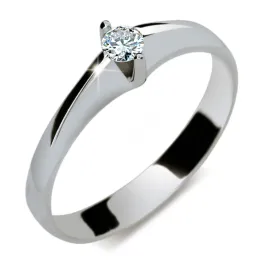 Dámský prsten bílé zlato 585/1000 přírodní diamant 0.115 ct G/SI DF1956