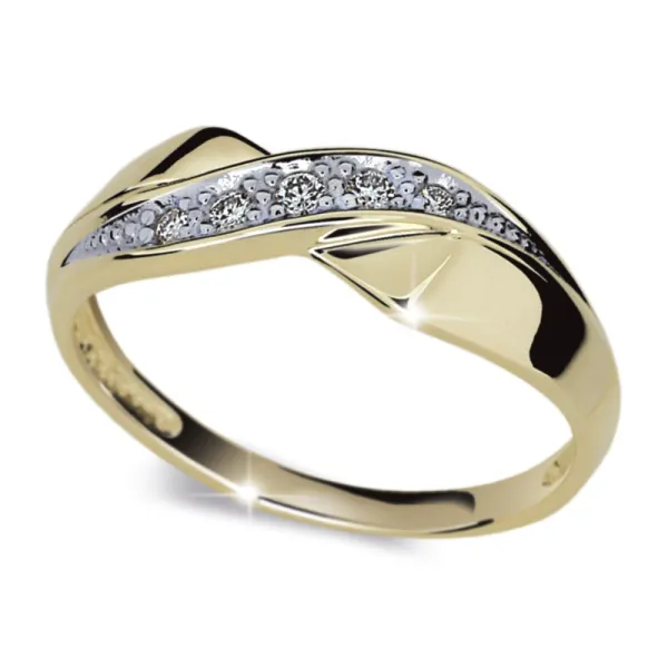 Dámský prsten bílé zlato 585/1000 s přírodními diamanty 0,078ct, G/Si, DF-1915-B-DIA